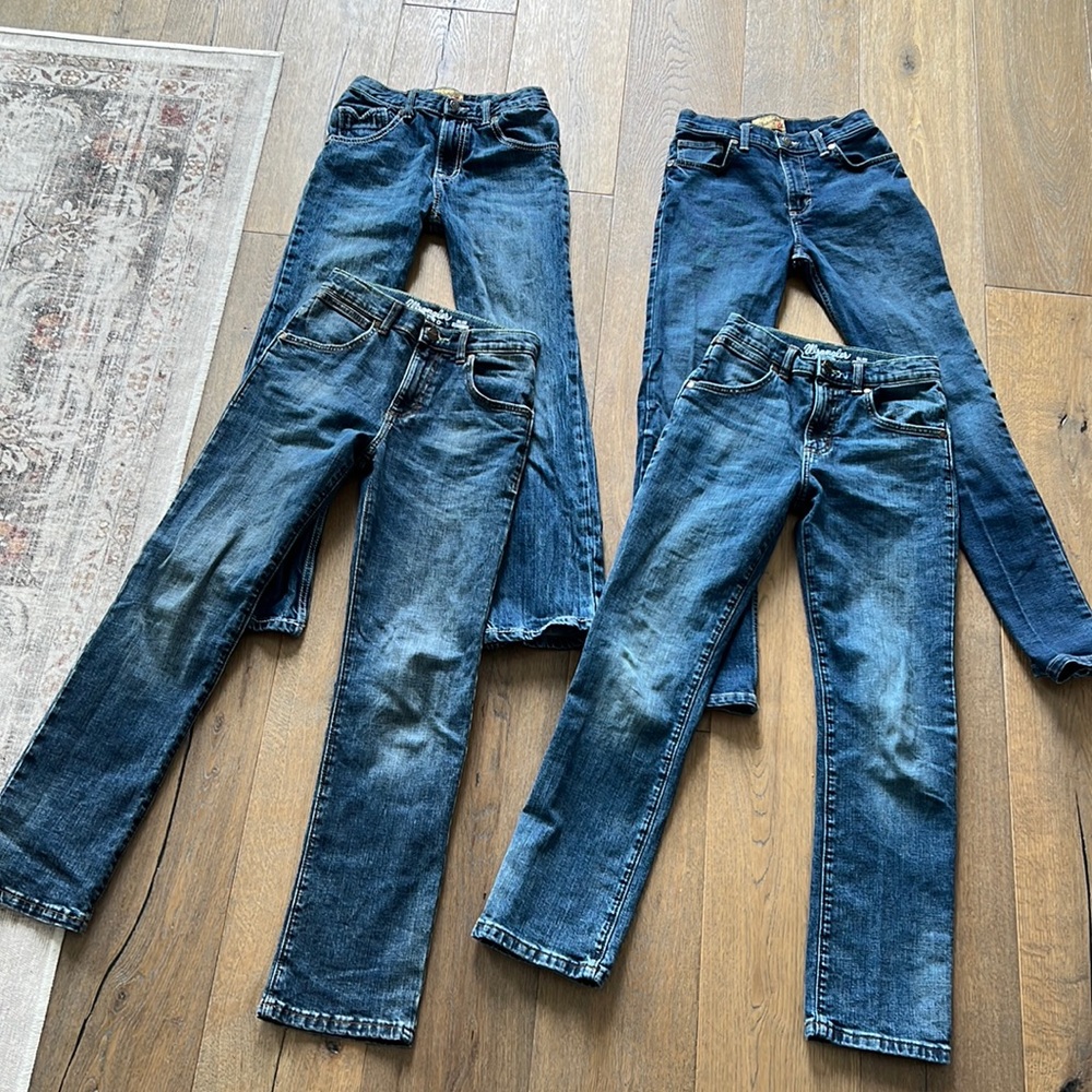 4 pair of  wrangler 14 slim  jeans great condition